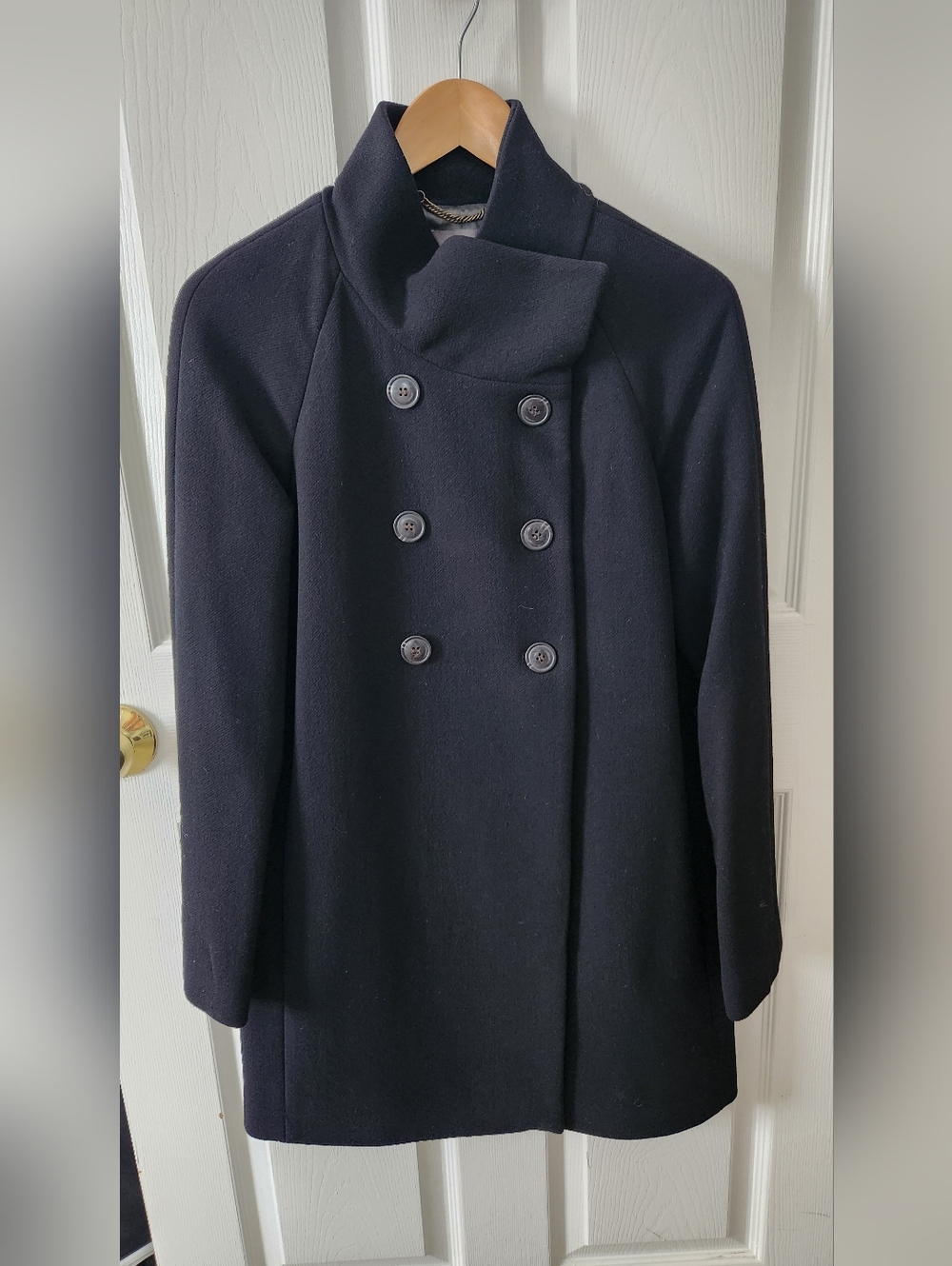 J. Crew Black Double-Breasted Wool Pea Coat